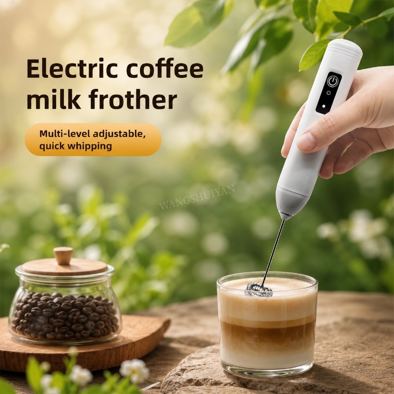 Electric Milk Frother Handheld - Batedor de Leite Elétrico Portátil, Liquidificador