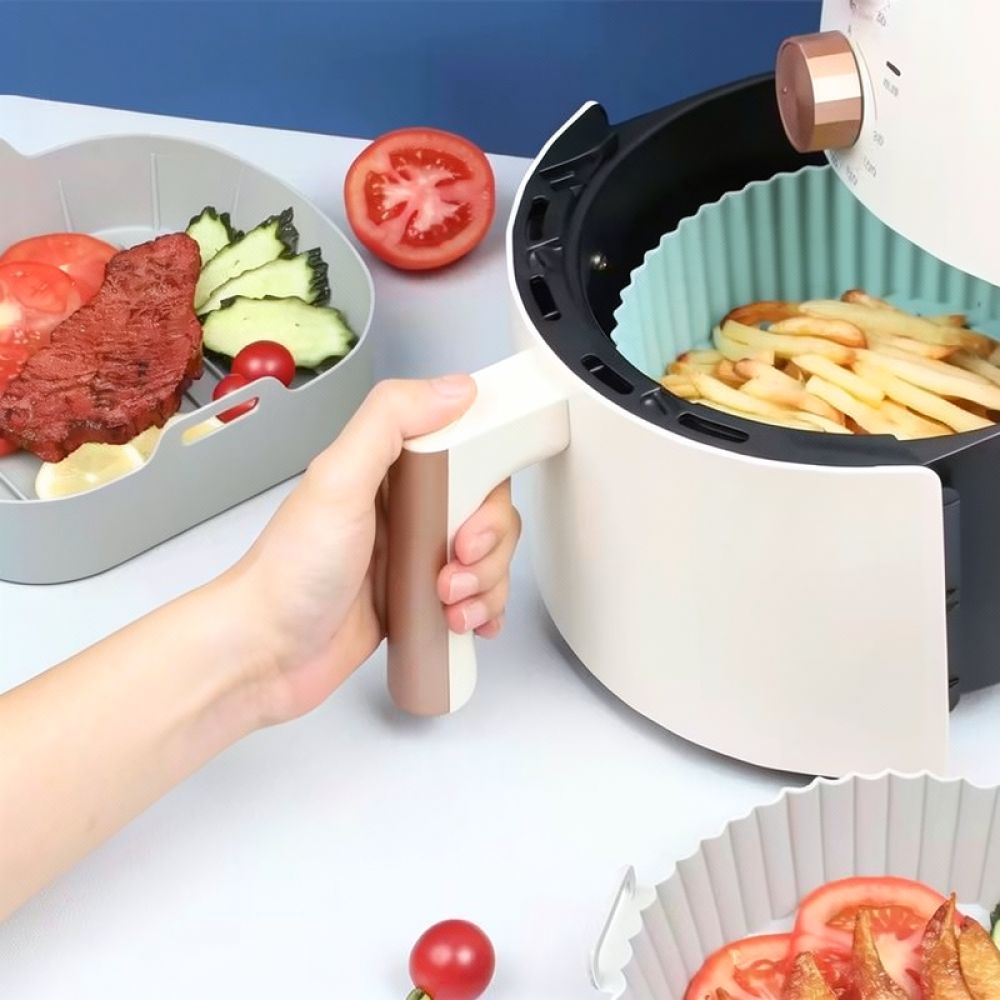 Air Fryer Silicone Pot Liner - Forro de silicone quadrado para cesto